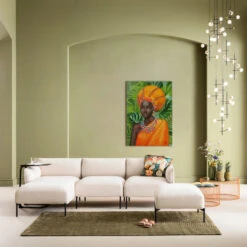 Schilderij Afrikaanse Vrouw -Meubelverkoop kare design african beauty schilderij afrikaanse vrouw 04