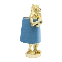 Gouden Aap Lamp Met Blauwe Kap -Meubelverkoop kare design animal gouden aap lamp 61602 004