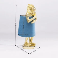 Gouden Aap Lamp Met Blauwe Kap -Meubelverkoop kare design animal gouden aap lamp 61602 008