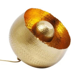 Messing Tafellamp Gehamerd