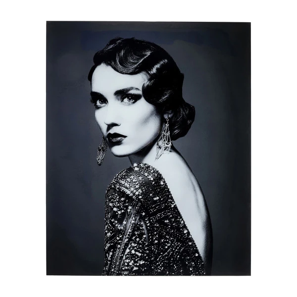 Glas Schilderij Zwart-wit Portret 4 Glas Schilderij Zwart-wit Portret - Afbeelding 2