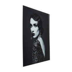 Glas Schilderij Zwart-wit Portret 11 Glas Schilderij Zwart-wit Portret -Meubelverkoop kare design beauty lady glas schilderij zwart wit portret 05