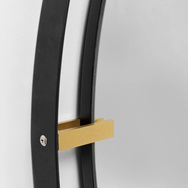 Ronde Spiegel Zwart Goud 90 Cm 6 Ronde Spiegel Zwart Goud 90 Cm - Afbeelding 4