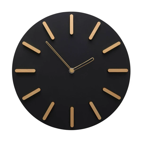 Klok Zwart Met Goud 30 Cm