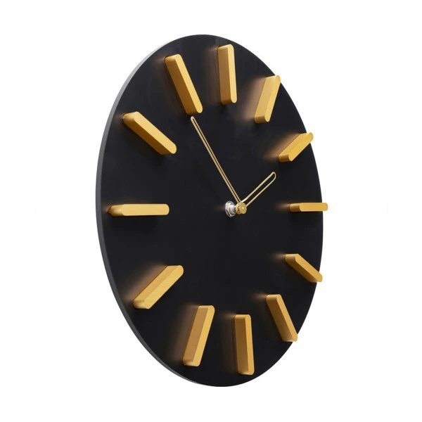 Klok Zwart Met Goud 30 Cm - Afbeelding 2