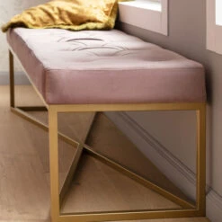 Fluwelen Halbankje Roze -Meubelverkoop kare design crossover fluwelen halbankje roze config 84086 007