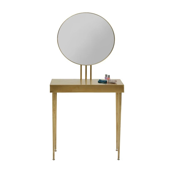 Gouden Kaptafel Met Ronde Spiegel 7 Gouden Kaptafel Met Ronde Spiegel - Afbeelding 5