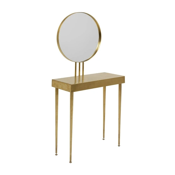 Gouden Kaptafel Met Ronde Spiegel 4 Gouden Kaptafel Met Ronde Spiegel - Afbeelding 2