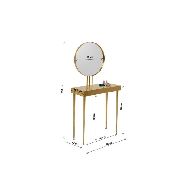 Gouden Kaptafel Met Ronde Spiegel 13 Gouden Kaptafel Met Ronde Spiegel - Afbeelding 11
