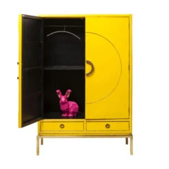 Gele Design Kast Met Goud -Meubelverkoop kare design disk geel 01