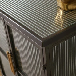 Wandkast Zwart Met Ribbelglas -Meubelverkoop kare design gomera wandkast zwart met ribbelglas 05