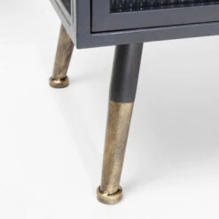 Zwarte Wandkast Met Geribbeld Glas -Meubelverkoop kare design gomera zwarte wandkast met koper 03