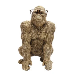 Deco Gorilla Beeld -Meubelverkoop kare design gorilla gold deco gorilla beeld 02