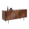 Dressoir Donker Hout -Meubelverkoop kare design grooves bruin houten dressoir 01