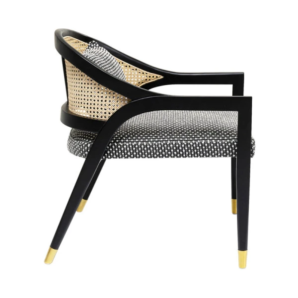 Retro Fauteuil Rotan Zwart 4 Retro Fauteuil Rotan Zwart - Afbeelding 2