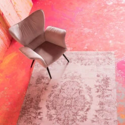 Vloerkleed Roze -Meubelverkoop kare design kelim ornament powder vloerkleed roze 02