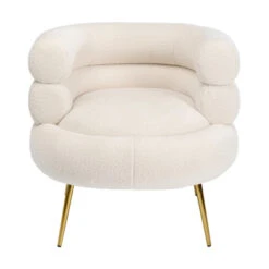 Ronde Fauteuil Boucle Wit -Meubelverkoop kare design livelli ronde fauteuil boucle wit 03