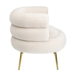 Ronde Fauteuil Boucle Wit -Meubelverkoop kare design livelli ronde fauteuil boucle wit 04
