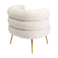 Ronde Fauteuil Boucle Wit -Meubelverkoop kare design livelli ronde fauteuil boucle wit 06