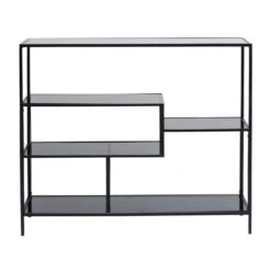 Laag Wandrek Staal Met Glas 14 Laag Wandrek Staal Met Glas -Meubelverkoop kare design loft laag wandrek staal met glas 01 1