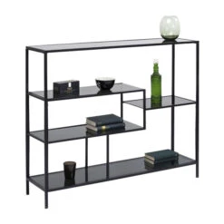 Laag Wandrek Staal Met Glas 19 Laag Wandrek Staal Met Glas -Meubelverkoop kare design loft laag wandrek staal met glas 02 1