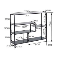 Laag Wandrek Staal Met Glas 15 Laag Wandrek Staal Met Glas -Meubelverkoop kare design loft laag wandrek staal met glas 06 1