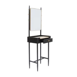 Zwarte Design Kaptafel Met Spiegel -Meubelverkoop kare design milano zwarte design kaptafel met spiegel 05