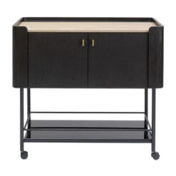 Zwarte Design Wijnkast Trolley