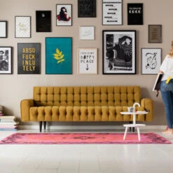 Gecapitonneerde Bank Retro -Meubelverkoop kare design milchbar 3 zitsbank 05