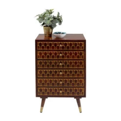 Mangohouten Wandkast Met Goud -Meubelverkoop kare design muskat mangohouten wandkast met goud 03