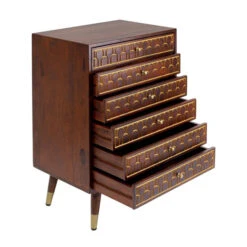 Mangohouten Wandkast Met Goud -Meubelverkoop kare design muskat mangohouten wandkast met goud 04