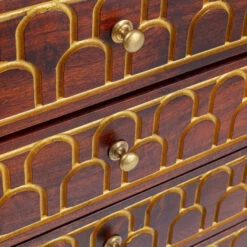 Mangohouten Wandkast Met Goud -Meubelverkoop kare design muskat mangohouten wandkast met goud 08