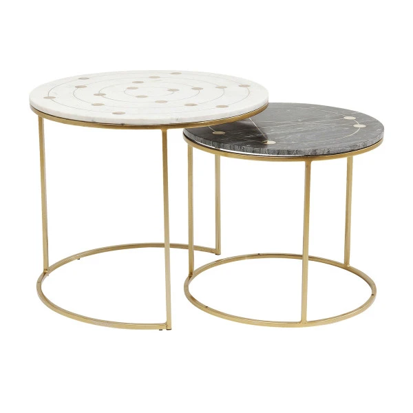 Bijzettafelset Messing Marmer 11 Bijzettafelset Messing Marmer - Afbeelding 9