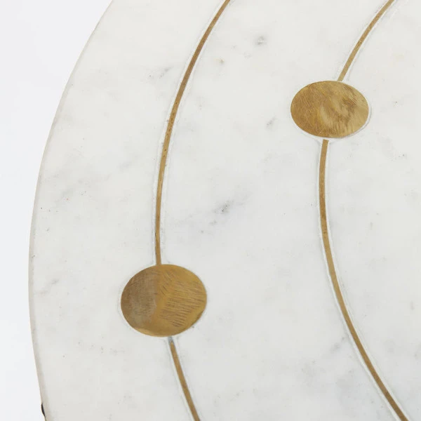 Bijzettafelset Messing Marmer 4 Bijzettafelset Messing Marmer - Afbeelding 2