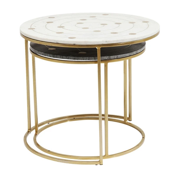 Bijzettafelset Messing Marmer 12 Bijzettafelset Messing Marmer - Afbeelding 10