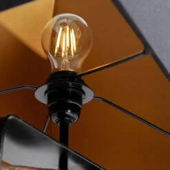 Zwarte Vloerlamp Met Hout -Meubelverkoop kare design nature wave zwarte vloerlamp met hout 11