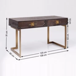 Bureau Donker Hout Met Messing -Meubelverkoop kare design osaka bureau hout met messing 83881 008