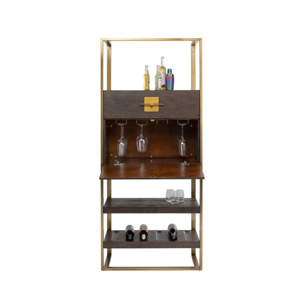 Hoge Drankenkast Donker Hout 4 Hoge Drankenkast Donker Hout - Afbeelding 2