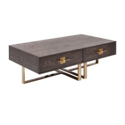 Salontafel Donker Hout Messing -Meubelverkoop kare design osaka salontafel donker hout messing 83876 004