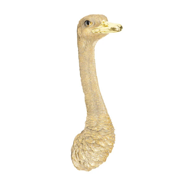 Wanddeco Struisvogel Goud 3 Wanddeco Struisvogel Goud