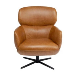 Draaibare Fauteuil Bruin Leer -Meubelverkoop kare design ottawa draaibare fauteuil bruin leer 03