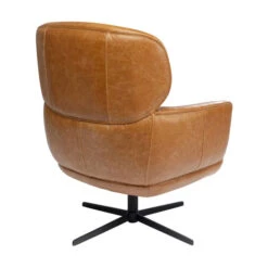 Draaibare Fauteuil Bruin Leer -Meubelverkoop kare design ottawa draaibare fauteuil bruin leer 04
