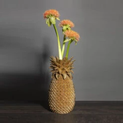 Gouden Ananas Vaas -Meubelverkoop kare design pineapple gouden ananas 06