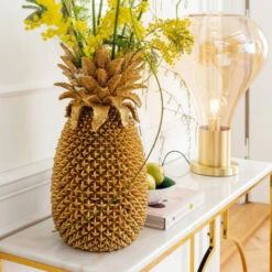 Gouden Ananas Vaas -Meubelverkoop kare design pineapple gouden ananas 08