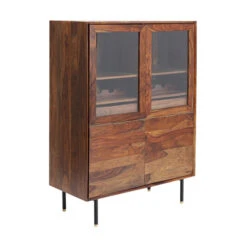 Wijnkast Van Sheesham En Glas -Meubelverkoop kare design ravello wijnkast van sheesham en glas 01