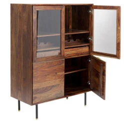 Wijnkast Van Sheesham En Glas -Meubelverkoop kare design ravello wijnkast van sheesham en glas 08