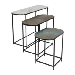 Ovale Sidetable-set Metaal 13 Ovale Sidetable-set Metaal -Meubelverkoop kare design ray ovale sidetable set metaal 03