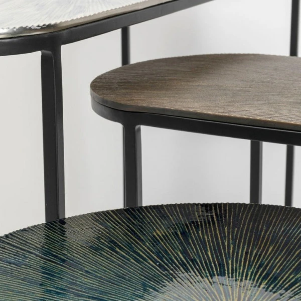 Ovale Sidetable-set Metaal 6 Ovale Sidetable-set Metaal - Afbeelding 4