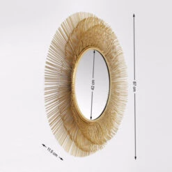 Grote Ronde Spiegel Goud -Meubelverkoop kare design sunburst tre ronde zonnespiegel goud 83475 006 1