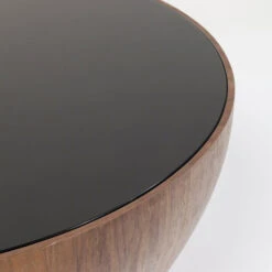 Ronde Bol Salontafel Walnoot 12 Ronde Bol Salontafel Walnoot -Meubelverkoop kare design tear drops walnut ronde salontafel walnoot 04